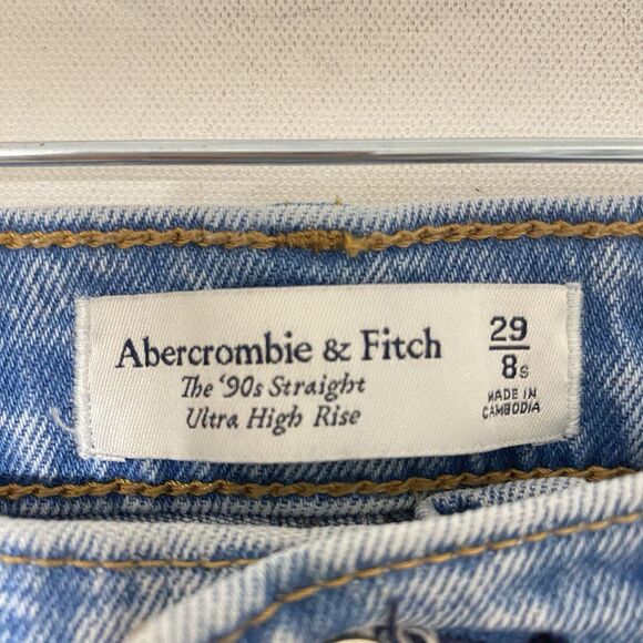 Abercrombie & Fitch Jeans Women 29/8 Blue 90s Straight Ultra High Rise Classic - Picture 3 of 13
